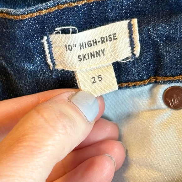 Madewell 10” High-Rise Skinny Denim Jeans: Button-Through Edition Women’s SZ 25 - Picture 9 of 11